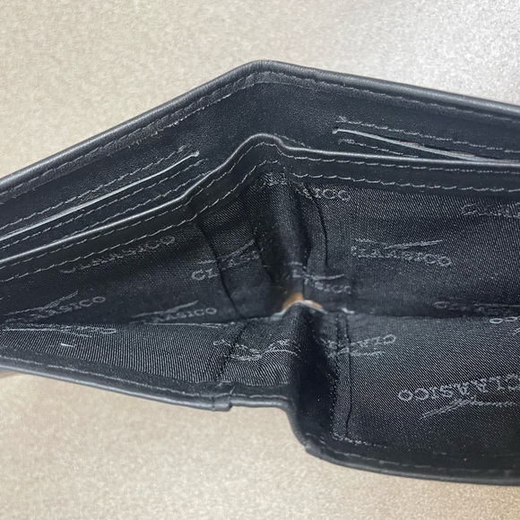 Classico Men’s Two Tone Leather Bifold Wallet Brown Tan Picture Credit Card Slot - Picture 7 of 9